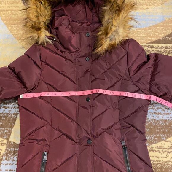 NWT Madden Girl Juniors Faux-Fur Trim Hooded Merlot M - Picture 12 of 15